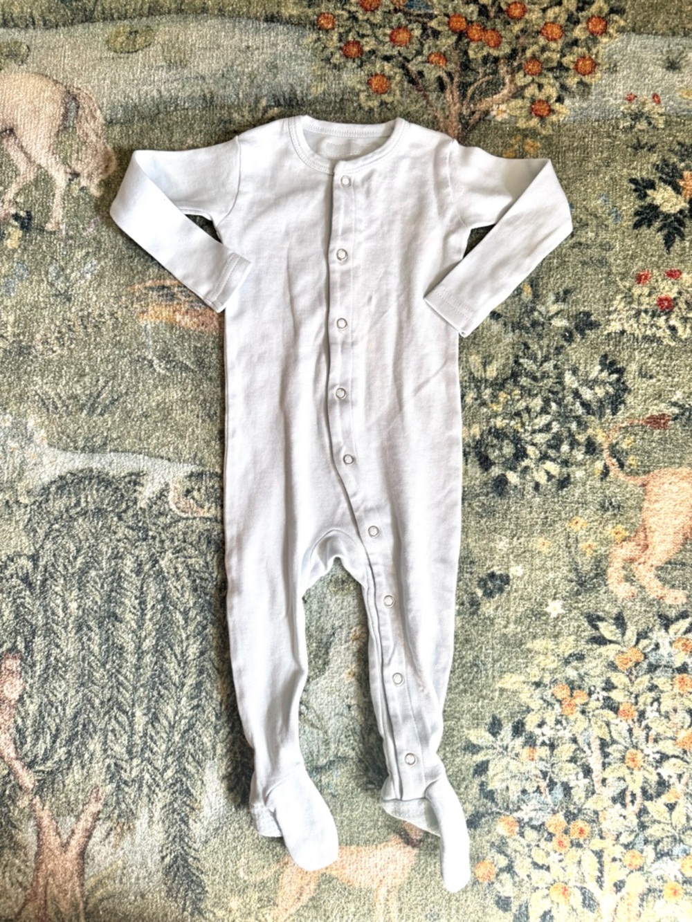 L’ovedbaby Classic Baby Blue Footed One-Piece Snap Closure, 3-6 Months